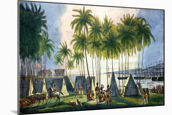 Port of Hanarourou in the Sandwich Islands, from "Voyage Pittoresque Autour Du Monde"-Ludwig Choris-Mounted Giclee Print