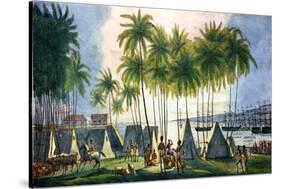 Port of Hanarourou in the Sandwich Islands, from "Voyage Pittoresque Autour Du Monde"-Ludwig Choris-Stretched Canvas
