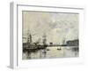 Port of Le Havre (Dock of La Barre)-Eugène Boudin-Framed Art Print