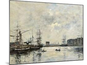 Port of Le Havre (Dock of La Barre)-Eugène Boudin-Mounted Art Print