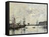 Port of Le Havre (Dock of La Barre)-Eugène Boudin-Framed Stretched Canvas