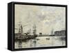 Port of Le Havre (Dock of La Barre)-Eugène Boudin-Framed Stretched Canvas