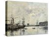 Port of Le Havre (Dock of La Barre)-Eugène Boudin-Stretched Canvas