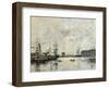 Port of Le Havre (Dock of La Barre)-Eugène Boudin-Framed Art Print