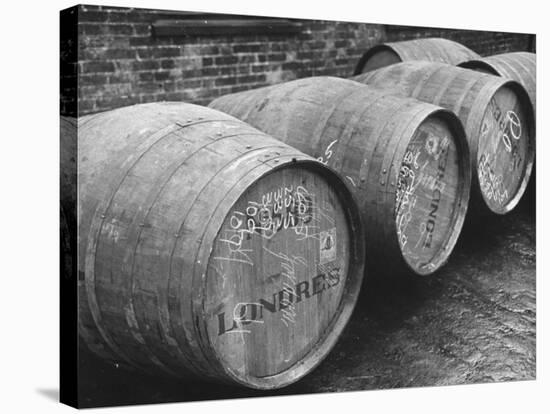 Port of London: Sherry from Spain Waiting on the Docks for Storage in the Vaults-Carl Mydans-Stretched Canvas