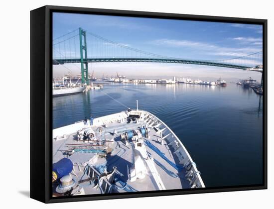 Port of Los Angles, Harbor, Cruise Ship Landing, California, USA-Terry Eggers-Framed Stretched Canvas