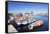 Port of Marciana Marina with Fishing Boats-Markus Lange-Framed Stretched Canvas