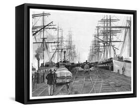 Port of Melbourne, Victoria, Australia, 1886-W Mollier-Framed Stretched Canvas