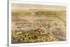 Port of New York, Birds Eye View from the Battery Looking South, Circa 1878, USA, America-Currier & Ives-Stretched Canvas