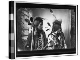 Port of Pair of Native American Indians from Southeastern Id Reservation, Wearing Tribal Vestments-null-Stretched Canvas