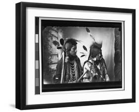 Port of Pair of Native American Indians from Southeastern Id Reservation, Wearing Tribal Vestments-null-Framed Photographic Print