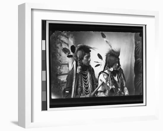 Port of Pair of Native American Indians from Southeastern Id Reservation, Wearing Tribal Vestments-null-Framed Photographic Print