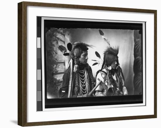 Port of Pair of Native American Indians from Southeastern Id Reservation, Wearing Tribal Vestments-null-Framed Photographic Print