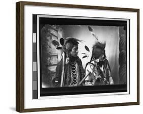 Port of Pair of Native American Indians from Southeastern Id Reservation, Wearing Tribal Vestments-null-Framed Photographic Print