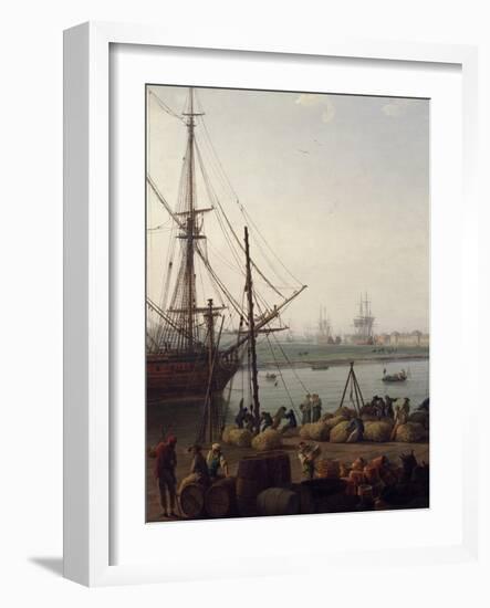 Port of Rochefort, Unloading Deck, 1762-Claude Joseph Vernet-Framed Giclee Print