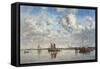 Port of Rotterdam-Eugène Boudin-Framed Stretched Canvas