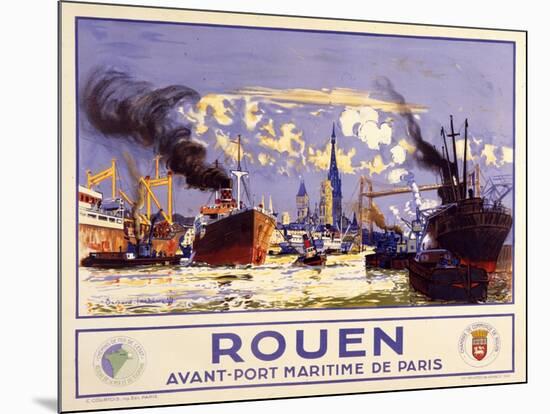 Port of Rouen-null-Mounted Art Print