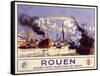 Port of Rouen-null-Framed Stretched Canvas