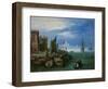 Port Scene in Venice (Oil on Copper)-Jan the Elder Brueghel-Framed Giclee Print