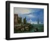 Port Scene in Venice (Oil on Copper)-Jan the Elder Brueghel-Framed Giclee Print