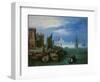 Port Scene in Venice (Oil on Copper)-Jan the Elder Brueghel-Framed Giclee Print