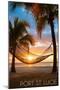 Port St. Lucie, Florida - Hammock and Sunset-Lantern Press-Mounted Art Print