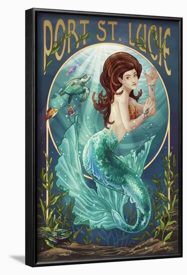 Port St. Lucie, Florida - Mermaid-Lantern Press-Framed Art Print