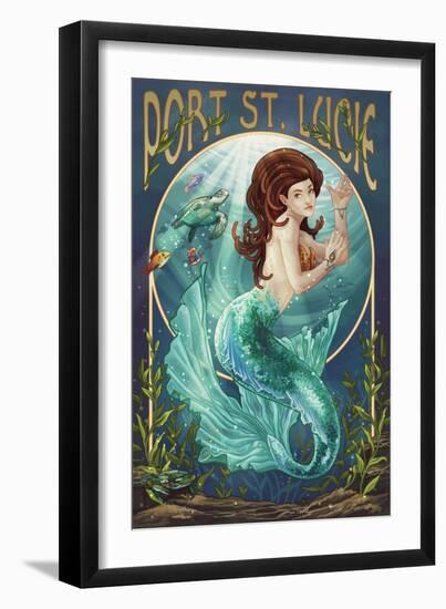 Port St. Lucie, Florida - Mermaid-Lantern Press-Framed Art Print