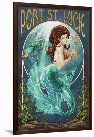 Port St. Lucie, Florida - Mermaid-Lantern Press-Framed Art Print