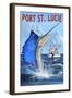 Port St. Lucie, Florida - Sailfish-Lantern Press-Framed Art Print