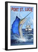 Port St. Lucie, Florida - Sailfish-Lantern Press-Framed Art Print