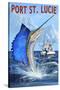 Port St. Lucie, Florida - Sailfish-Lantern Press-Stretched Canvas