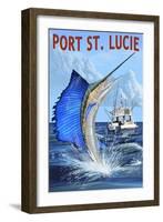 Port St. Lucie, Florida - Sailfish-Lantern Press-Framed Art Print