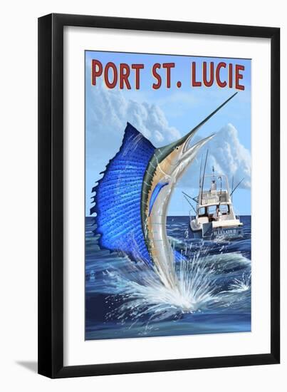 Port St. Lucie, Florida - Sailfish-Lantern Press-Framed Art Print