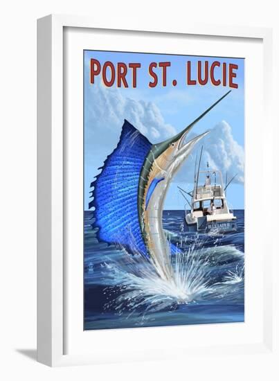 Port St. Lucie, Florida - Sailfish-Lantern Press-Framed Art Print