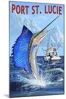 Port St. Lucie, Florida - Sailfish-Lantern Press-Mounted Art Print