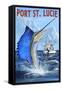 Port St. Lucie, Florida - Sailfish-Lantern Press-Framed Stretched Canvas