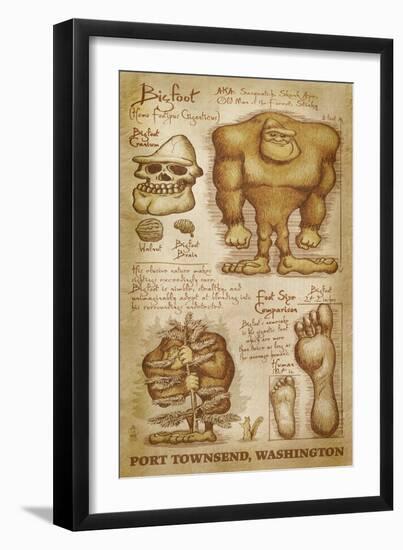 Port Townsend, Washington - Bigfoot da Vinci-Lantern Press-Framed Art Print