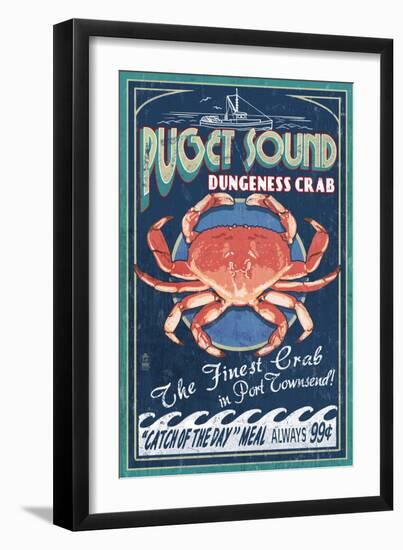 Port Townsend, Washington - Dungeness Crab-Lantern Press-Framed Art Print