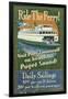 Port Townsend, Washington - Ferry-Lantern Press-Framed Art Print
