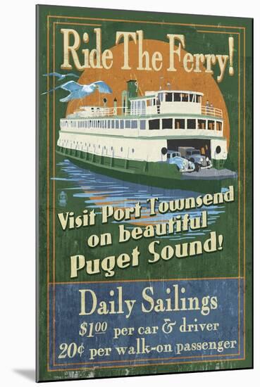 Port Townsend, Washington - Ferry-Lantern Press-Mounted Art Print