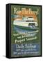 Port Townsend, Washington - Ferry-Lantern Press-Framed Stretched Canvas