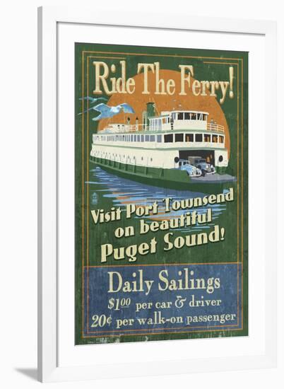 Port Townsend, Washington - Ferry-Lantern Press-Framed Art Print