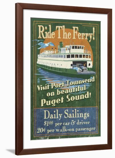 Port Townsend, Washington - Ferry-Lantern Press-Framed Art Print