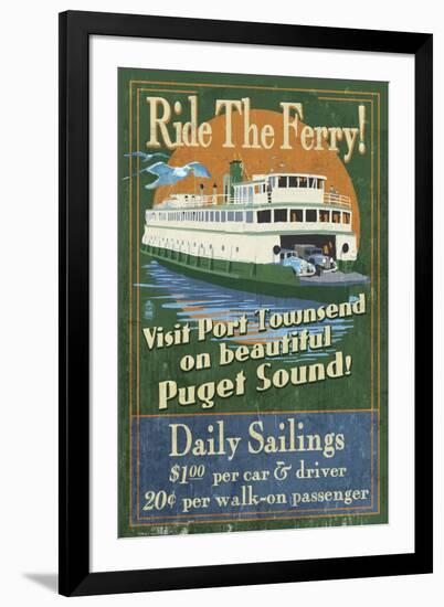 Port Townsend, Washington - Ferry-Lantern Press-Framed Art Print