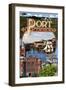 Port Townsend, Washington - Montage Scenes-Lantern Press-Framed Art Print