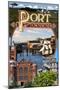 Port Townsend, Washington - Montage Scenes-Lantern Press-Mounted Art Print