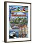 Port Townsend, Washington - Montage Scenes-Lantern Press-Framed Art Print