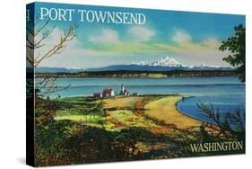 Port Townsend, Washington - Mt. Baker View-Lantern Press-Stretched Canvas