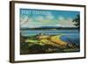 Port Townsend, Washington - Mt. Baker View-Lantern Press-Framed Art Print